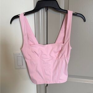 Edikted Light Pink Structured Bustier Crop Top